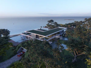 modern beach villa with interior revit lumion 3D Model
