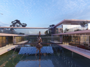 modern beach villa with interior revit lumion Modello 3D