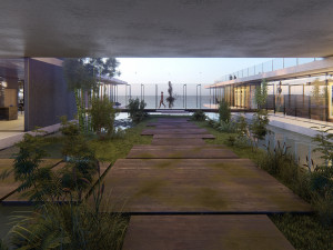 modern beach villa with interior revit lumion Modello 3D