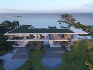 modern beach villa with interior revit lumion Modello 3D
