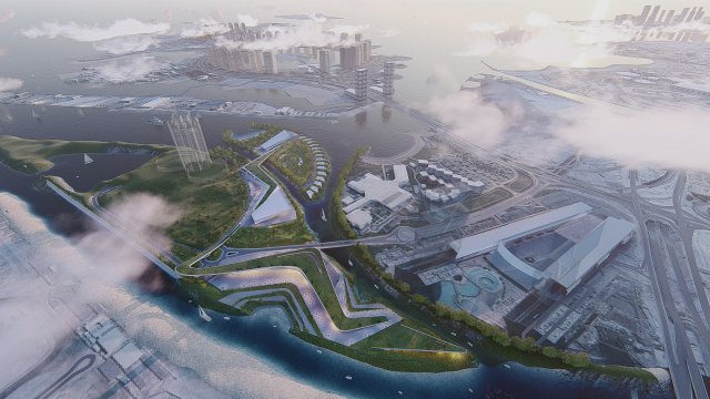multipurpose urban design animated with 3d grass 3D Model .c4d .max .obj .3ds .fbx .stl .blend 