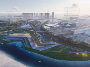 multipurpose urban design animated with 3d grass 3D Model