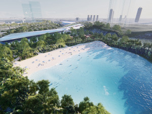 multipurpose urban design animated with 3d grass 3D Model