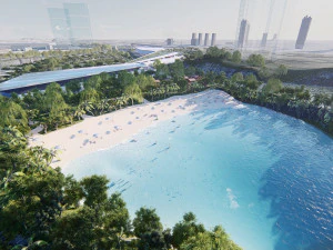 multipurpose urban design animated with 3d grass 3D Model