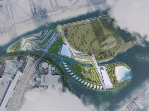 multipurpose urban design animated with 3d grass 3D Model