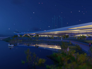 multipurpose urban design animated with 3d grass 3D Model