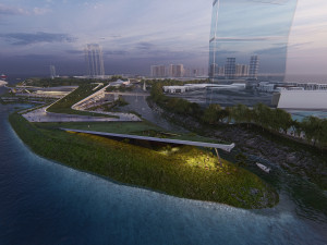 multipurpose urban design animated with 3d grass 3D Model