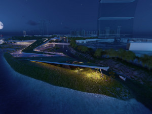 multipurpose urban design animated with 3d grass 3D Model