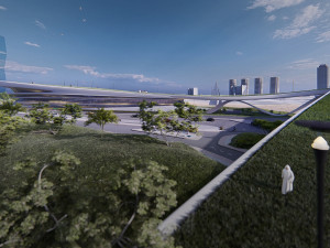 multipurpose urban design animated with 3d grass 3D Model