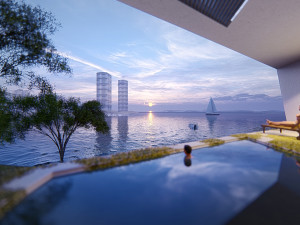 multipurpose urban design animated with 3d grass 3D Model