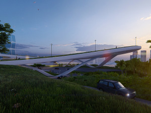 multipurpose urban design animated with 3d grass 3D Model