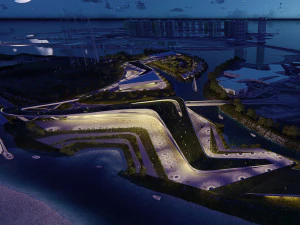 multipurpose urban design animated with 3d grass 3D Model