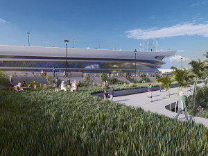 multipurpose urban design animated with 3d grass 3D Model