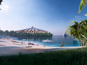 multipurpose urban design animated with 3d grass 3D Model