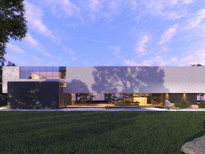 Modern beach villa corona with 3d grass 3D Model