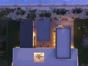 Modern beach villa corona with 3d grass 3D Model