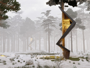 treehouse in the jungle animated 4k full project presentation 3D Model