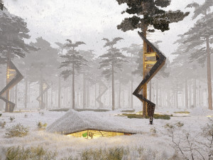 treehouse in the jungle animated 4k full project presentation 3D Model