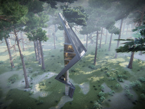 treehouse in the jungle animated 4k full project presentation 3D Model