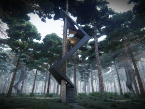 treehouse in the jungle animated 4k full project presentation 3D Model