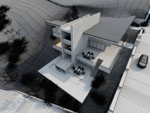 modern mountain house 3D Model
