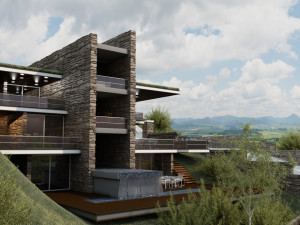 modern mountain house 3D Model