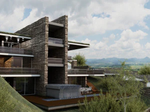 modern mountain house 3D Model