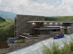 modern mountain house 3D Model