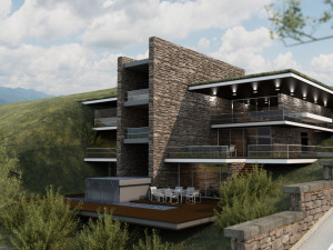 modern mountain house 3D Model