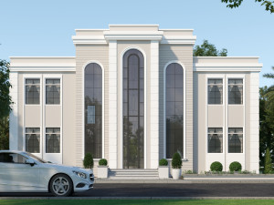 classic villa corona with 3d grass 3D 模型
