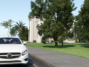classic villa corona with 3d grass 3D-Modell