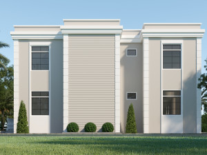 classic villa corona with 3d grass 3D-Modell