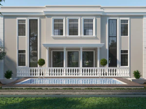 classic villa corona with 3d grass 3D Model