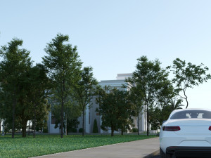 classic villa corona with 3d grass 3D-Modell