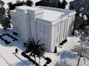 classic villa corona with 3d grass 3D-Modell