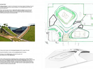 Modern contemporary park with 3d grass Model 3D