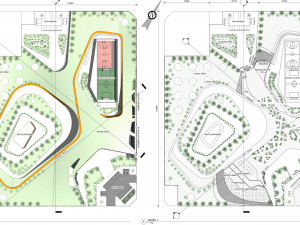 Modern contemporary park with 3d grass Model 3D