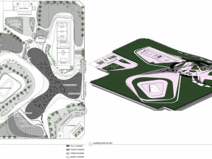 Modern contemporary park with 3d grass Model 3D