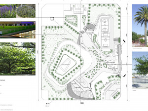 Modern contemporary park with 3d grass Model 3D