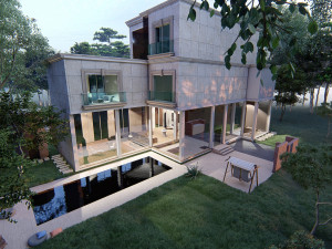 classic villa revit and lumion with 3d grass 3D Model