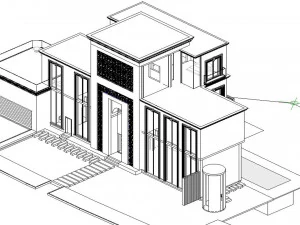 classic villa revit and lumion with 3d grass 3D Model