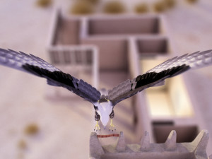 flying falcon animation in traditional heritage building desert 3D Модель