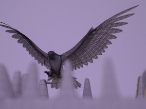 flying falcon animation in traditional heritage building desert 3D Модель
