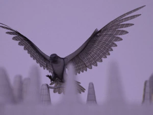 flying falcon animation in traditional heritage building desert 3D Model