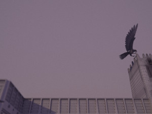 flying falcon animation in traditional heritage building desert 3D Модель