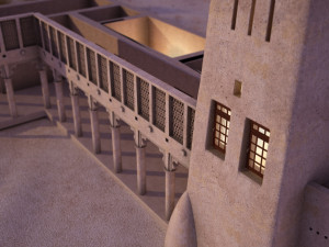 flying falcon animation in traditional heritage building desert 3D Модель