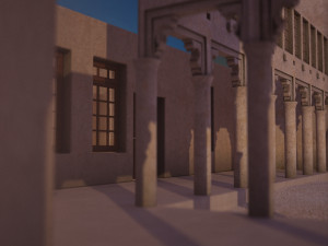 flying falcon animation in traditional heritage building desert 3D Модель