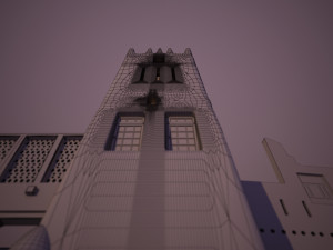 flying falcon animation in traditional heritage building desert 3D Модель