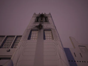 flying falcon animation in traditional heritage building desert 3D Model