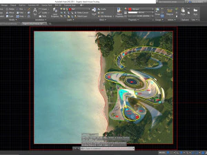 Casa de vila de praia org&acirc;nica e grama 3d Modelo 3D